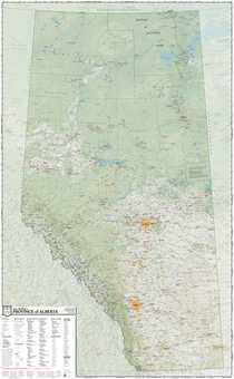 A finely crafted map of Alberta.