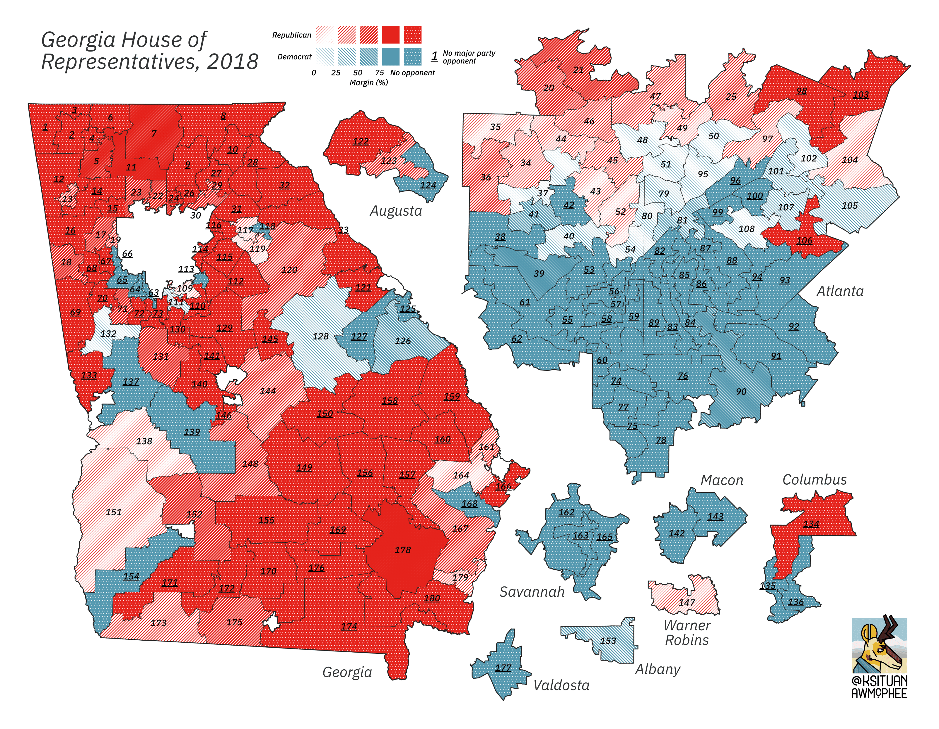 A political map of Georgia.