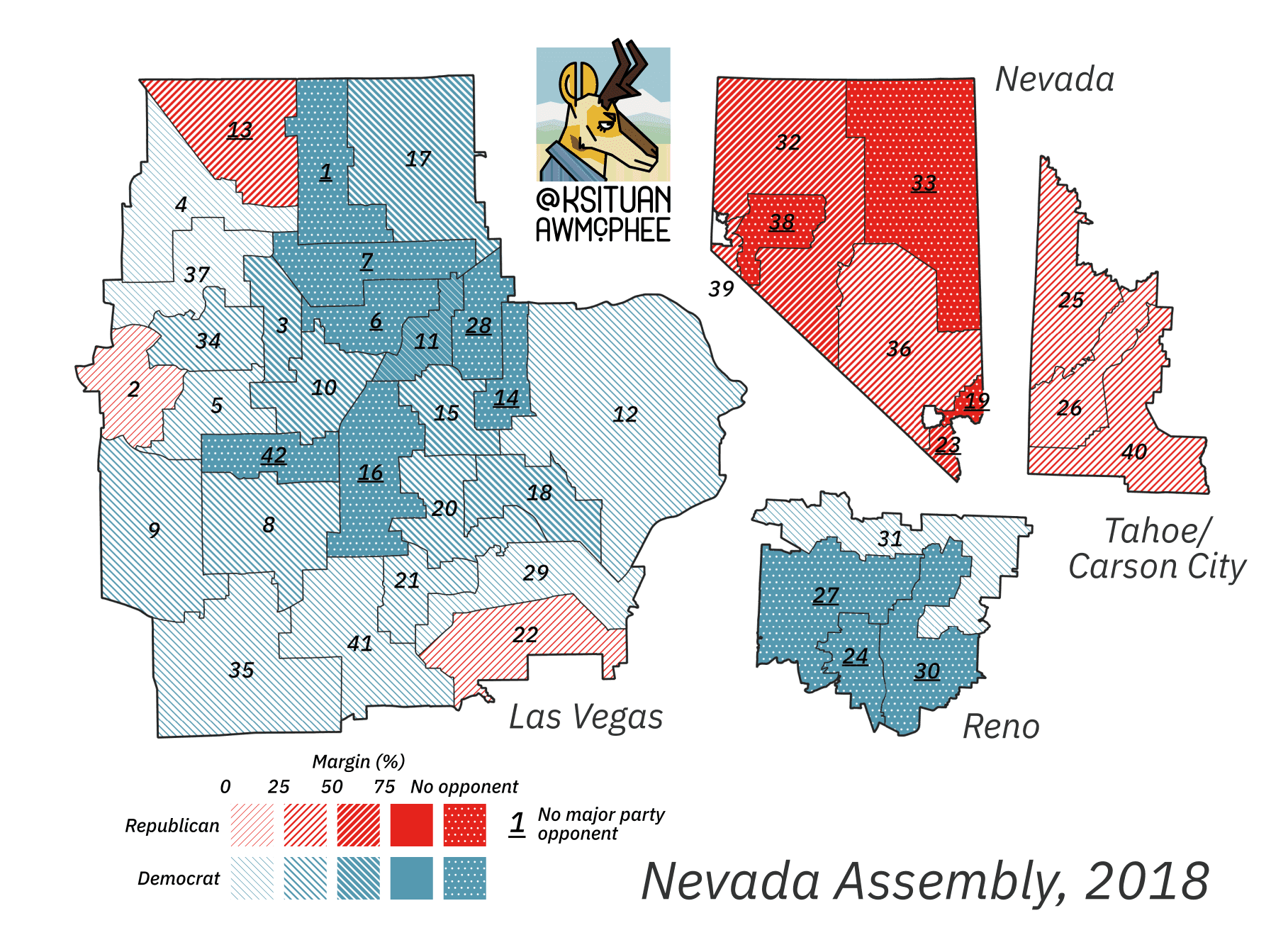 A political map of Nevada.